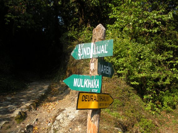 A Signpost on the Helambu Trek